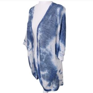 Veronica M Blue and White Tie-Dye Sweater